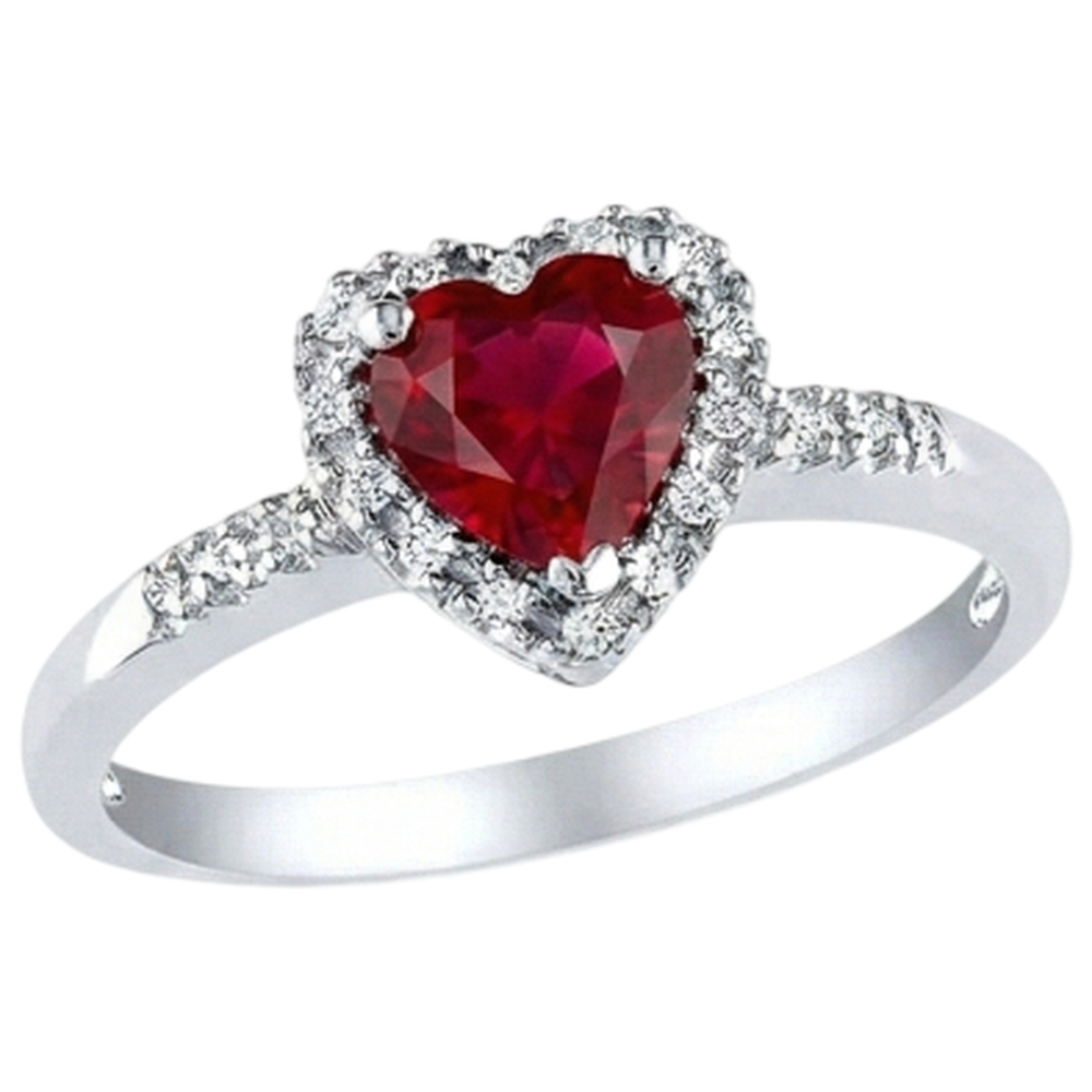 echter round rubin 14Karat ring Vorderansicht