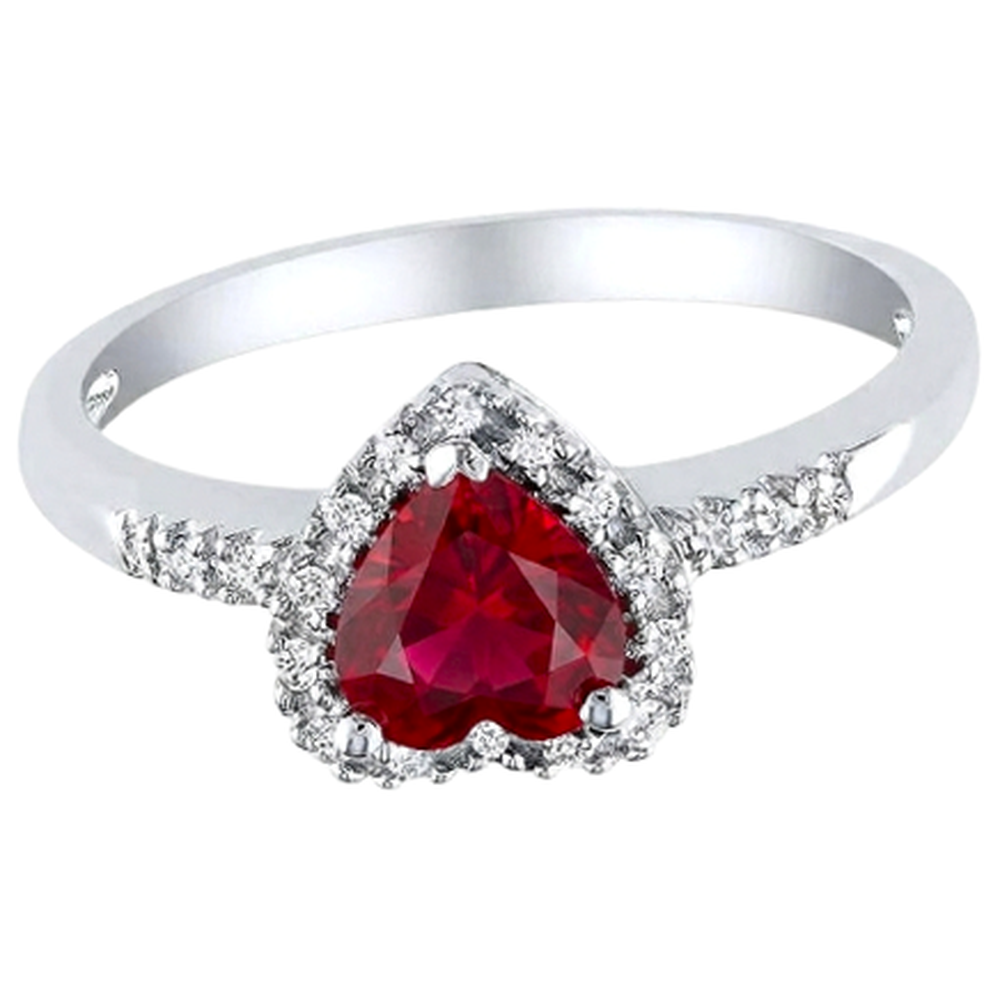 echter round rubin 14Karat ring Seitenansicht