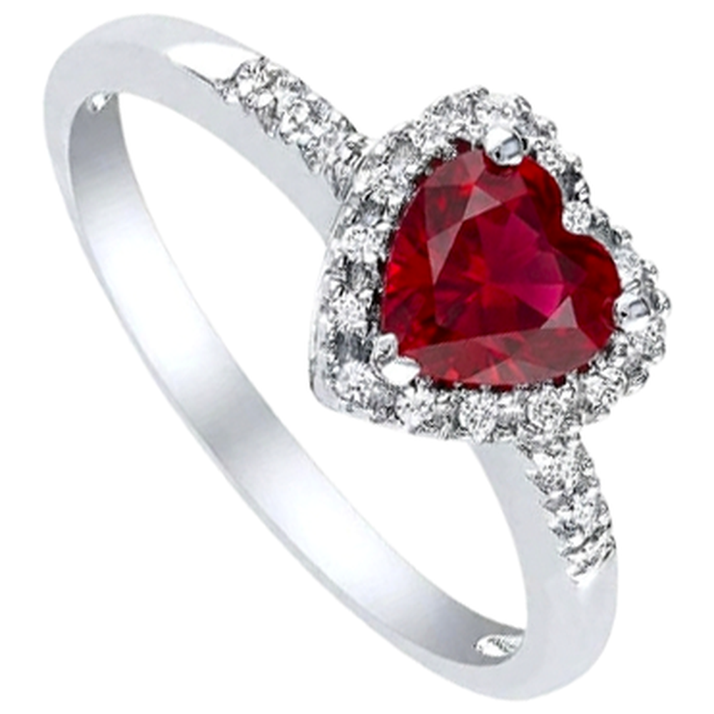 echter round rubin 14Karat ring Detailansicht