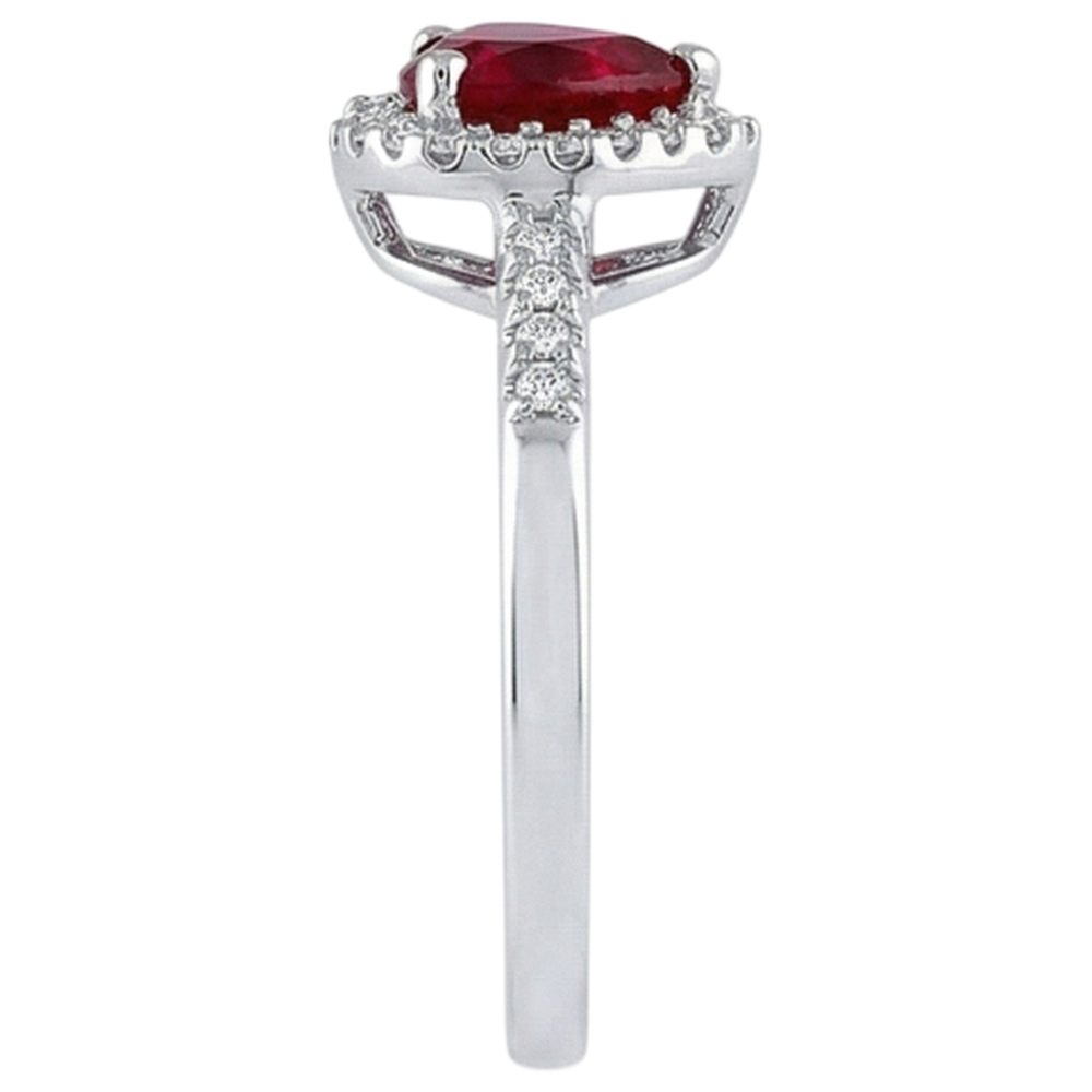 echter round rubin 14Karat ring Draufsicht