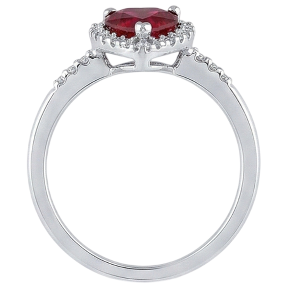 echter round rubin 14Karat ring Profilansicht