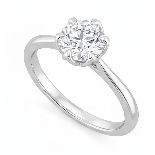 echter round diamant 1.70Karat ring Profilansicht