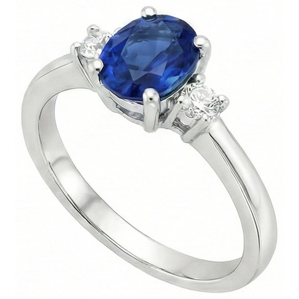 echter oval diamant 1.70Karat ring Draufsicht