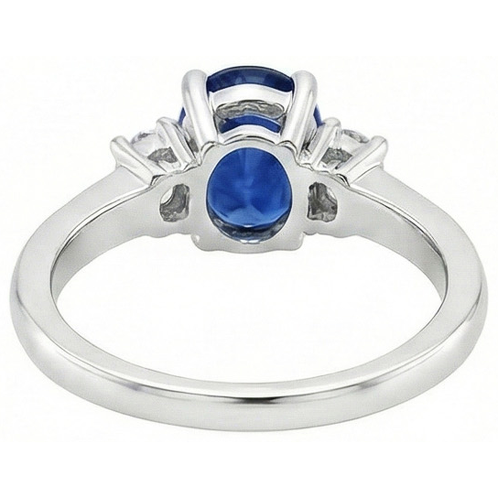 echter oval diamant 1.70Karat ring auf Weiß