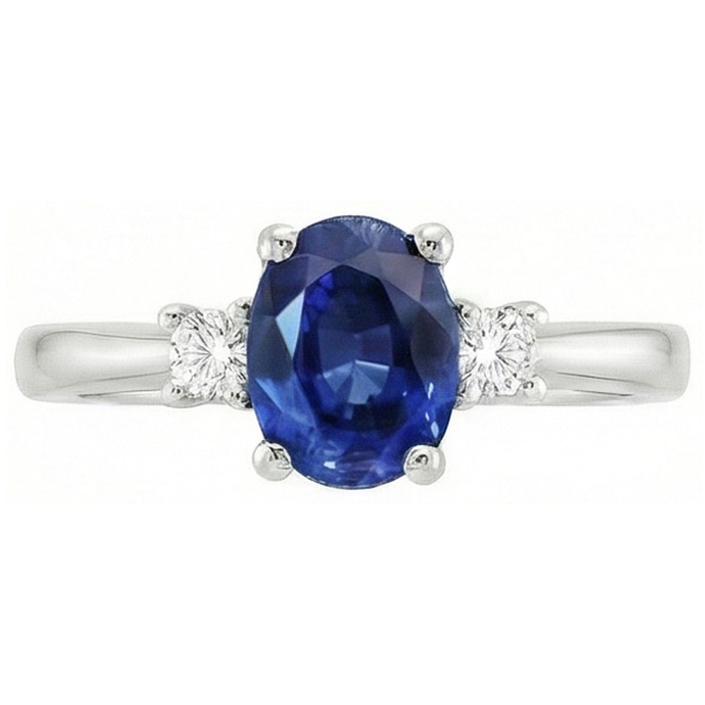 echter oval diamant 1.70Karat ring Seitenansicht