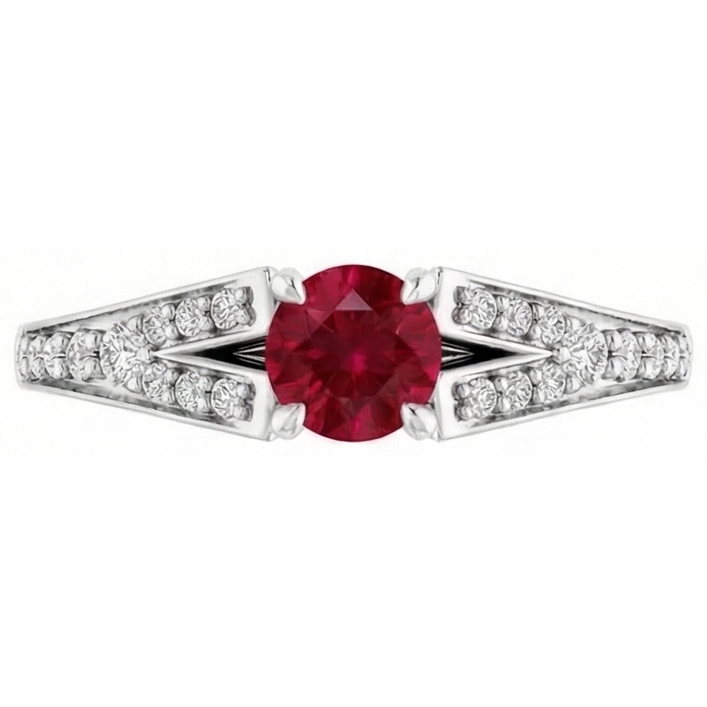 echter round rubin 1.75Karat ring Draufsicht