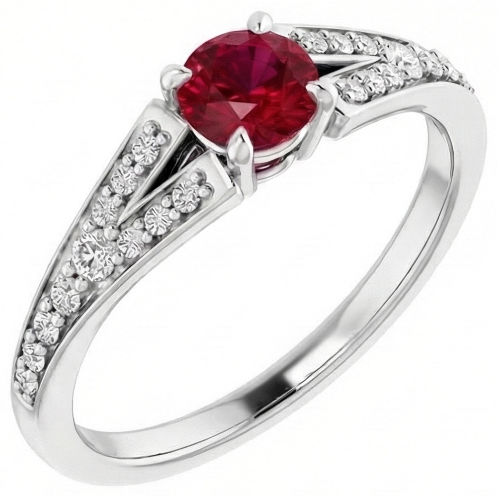 echter round rubin 1.75Karat ring Profilansicht
