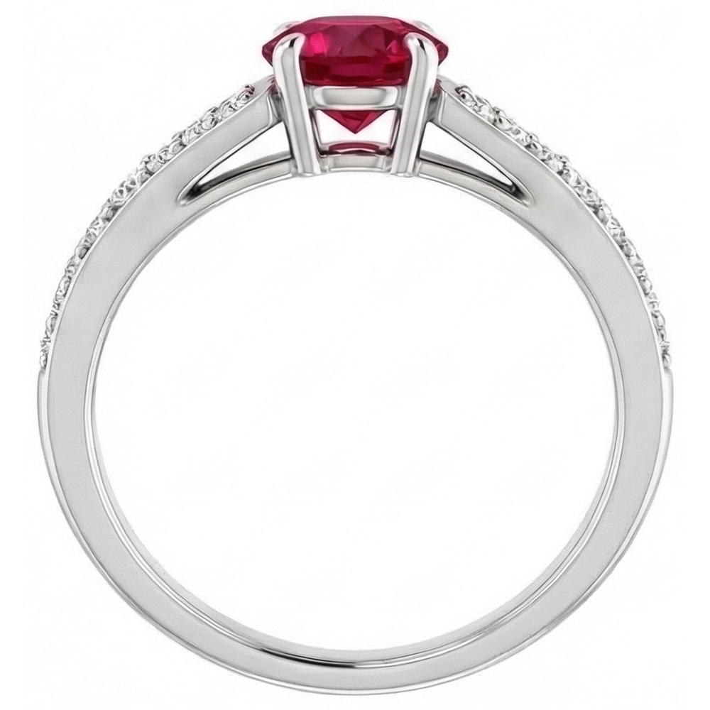 echter round rubin 1.75Karat ring auf Weiß