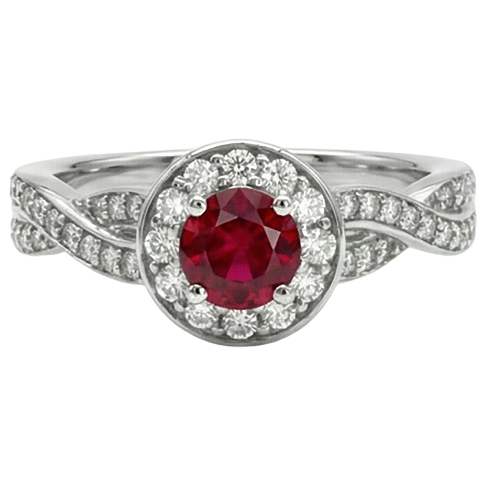 echter round rubin 1.85Karat ring Seitenansicht