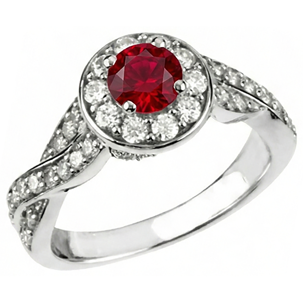 echter round rubin 1.85Karat ring Detailansicht