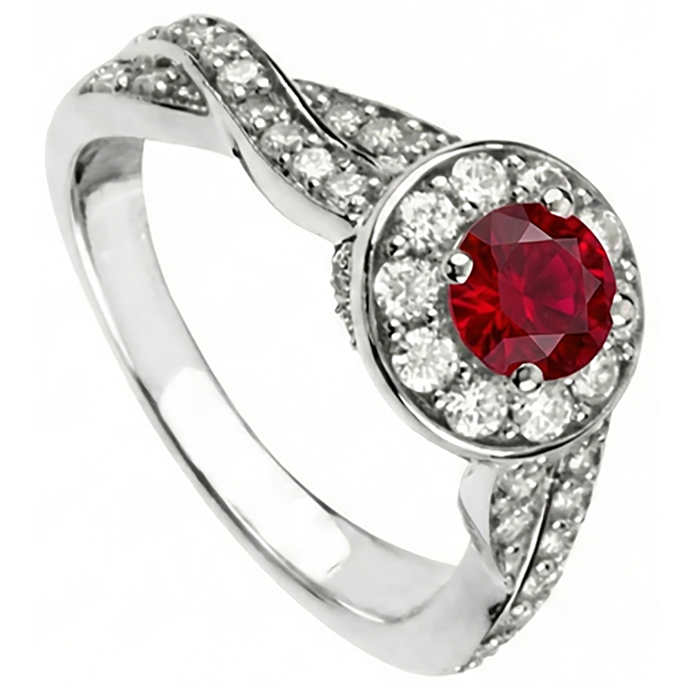 echter round rubin 1.85Karat ring Draufsicht