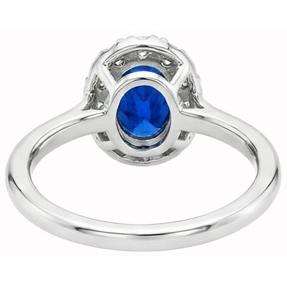 echter oval saphir 1Karat ring Profilansicht