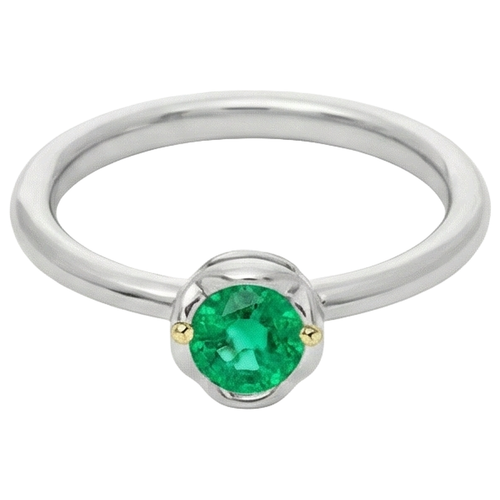 Authentischer Smaragd Schmuckstein-Ring – Profilansicht