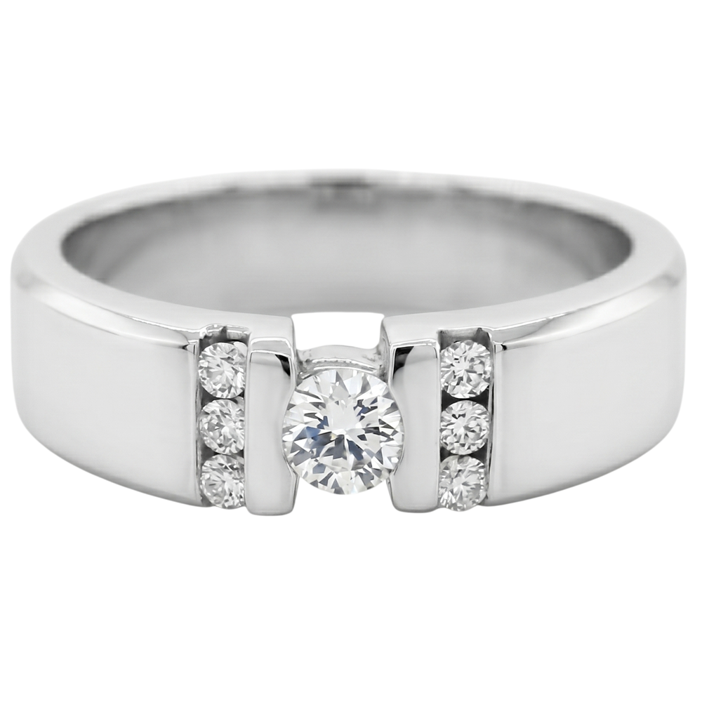 1 Karat Einfacher Ring Runder Echt Diamant Weißgold 14K Vs1 F