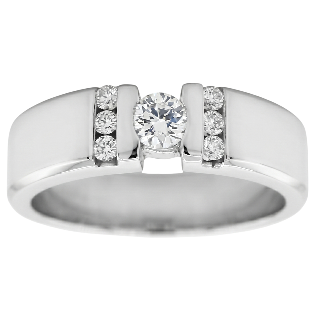 1 Karat Einfacher Ring Runder Echt Diamant Weißgold 14K Vs1 F