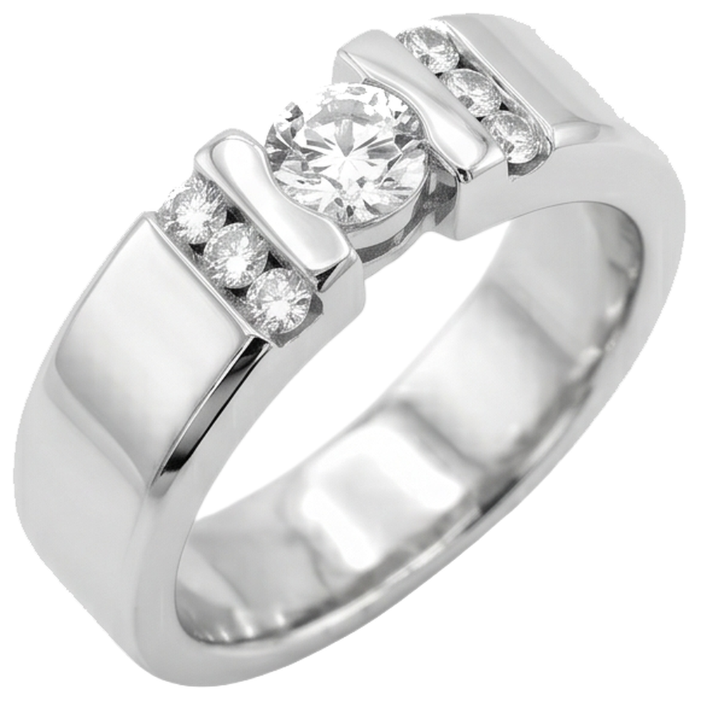 1 Karat Einfacher Ring Runder Echt Diamant Weißgold 14K Vs1 F