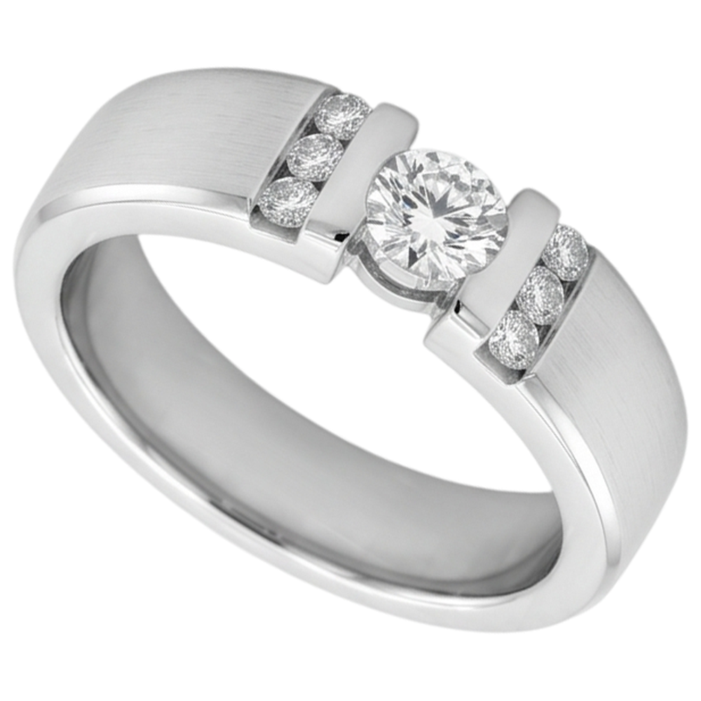 1 Karat Einfacher Ring Runder Echt Diamant Weißgold 14K Vs1 F