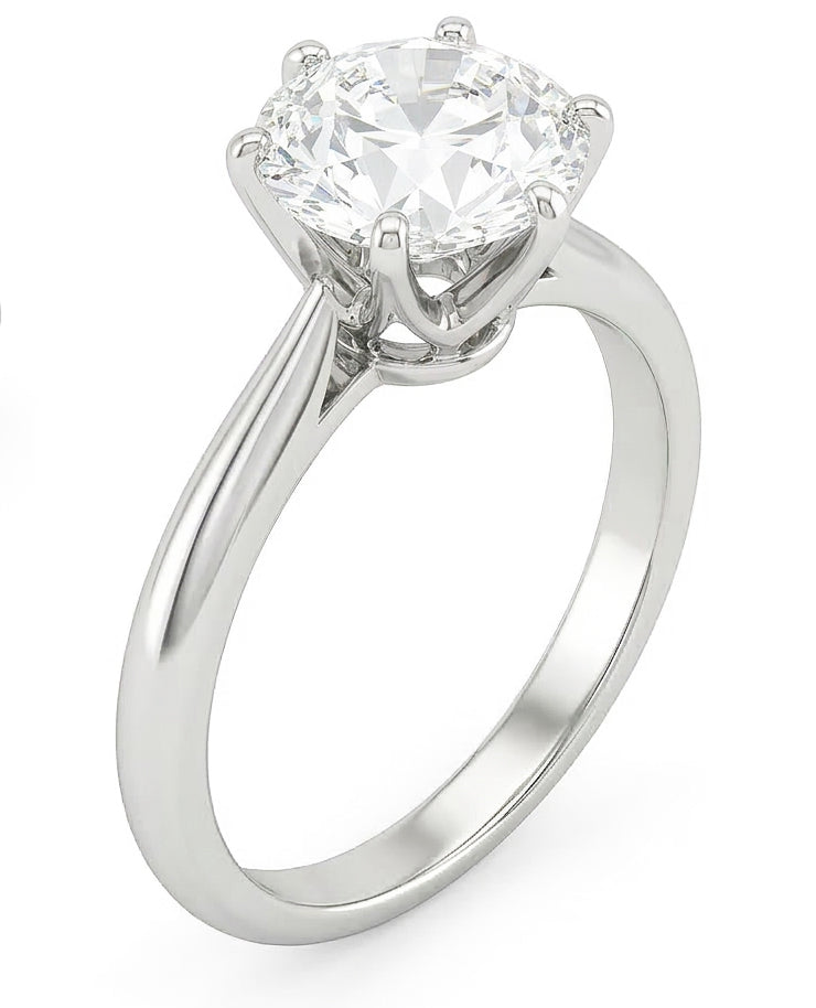 1 Karat Natürliche Diamant-Solitär-Verlobungsring Weißgold 14K Ring Schmuck