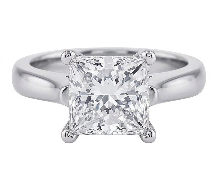 echter princess diamant 1Karat ring Seitenansicht