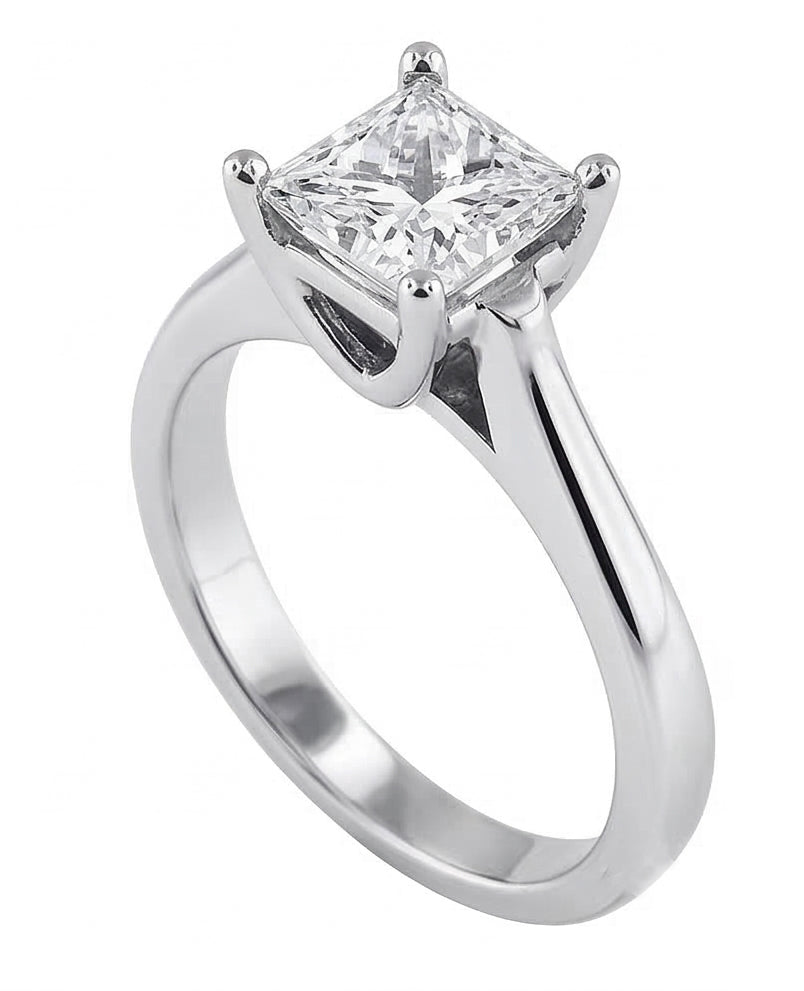 echter princess diamant 1Karat ring Detailansicht