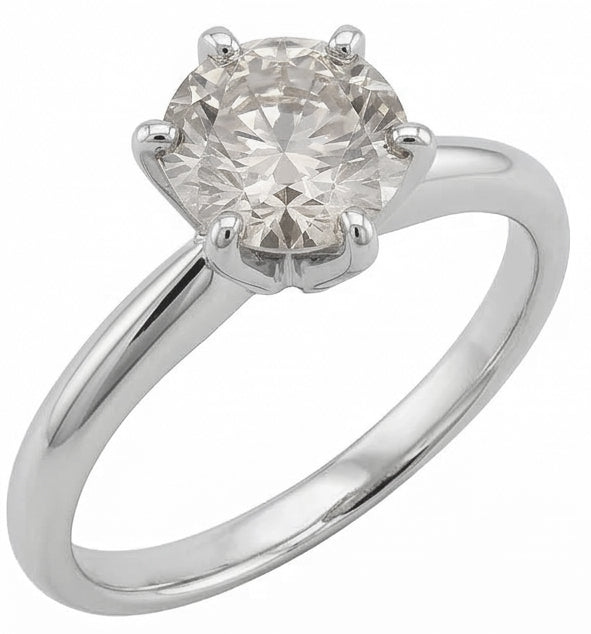 echter round diamant 1Karat ring Seitenansicht