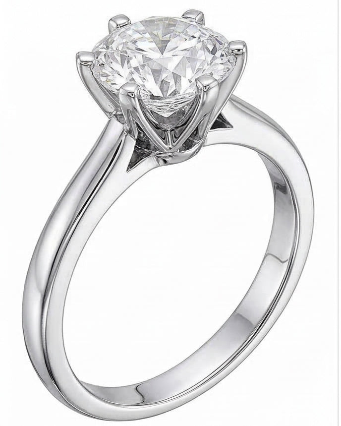 echter round diamant 1Karat ring Seitenansicht