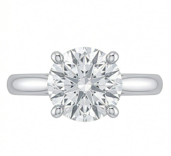 echter round diamant 1Karat ring Seitenansicht