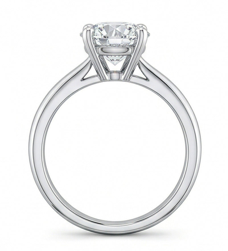 echter round diamant 1Karat ring Draufsicht
