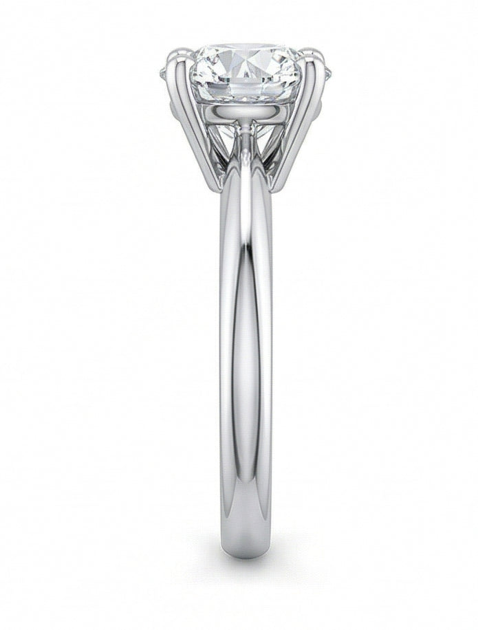 echter round diamant 1Karat ring Profilansicht