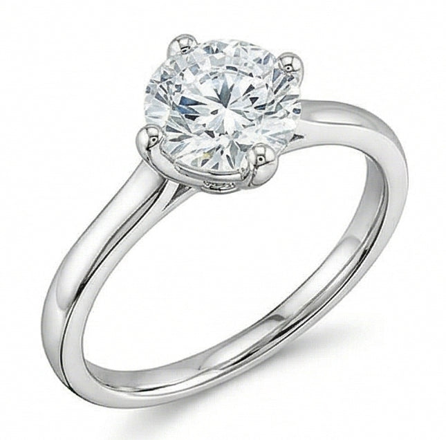 echter round diamant 1Karat ring Seitenansicht