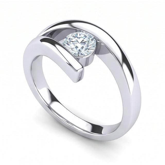 echter round diamant 1Karat ring Draufsicht