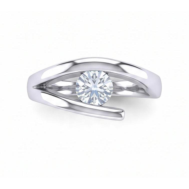 echter round diamant 1Karat ring mit Diamantbesatz