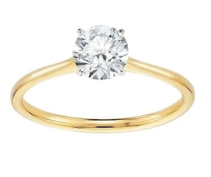 echter round diamant 1Karat ring Seitenansicht