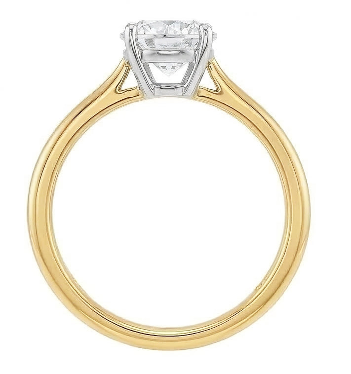 echter round diamant 1Karat ring Profilansicht