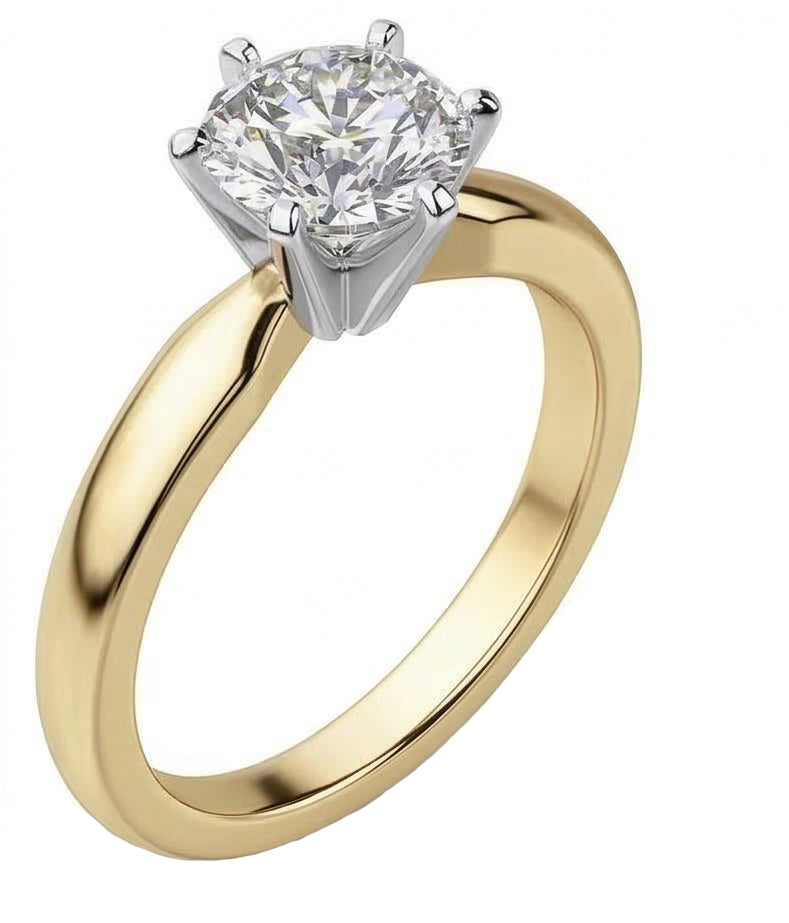 echter round diamant 1Karat ring Seitenansicht