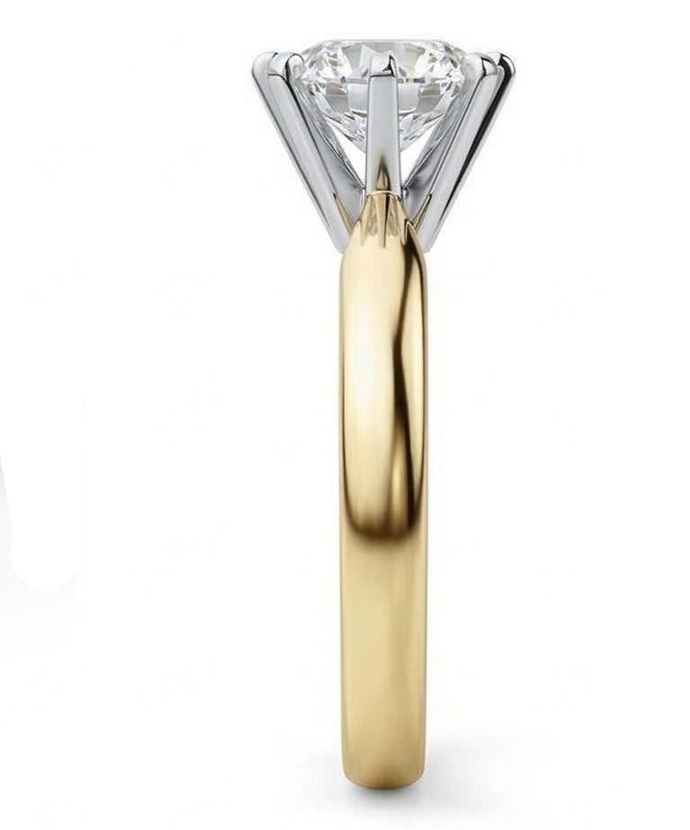echter round diamant 1Karat ring Draufsicht