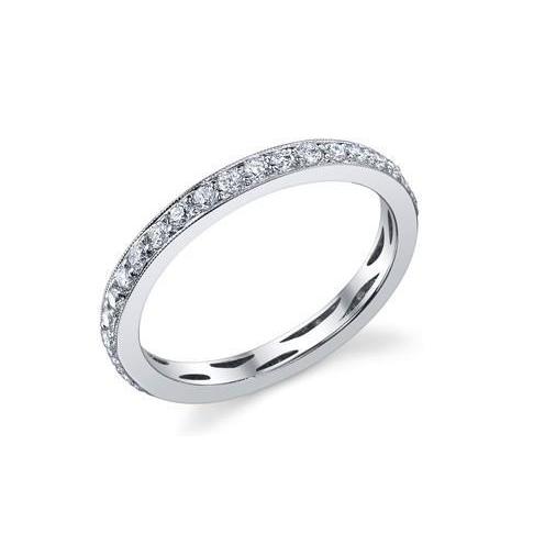 1.20 Ct Wunderschönes Rundschliff-Natürliche Diamanten-Jubiläumsband 14K Weißgold