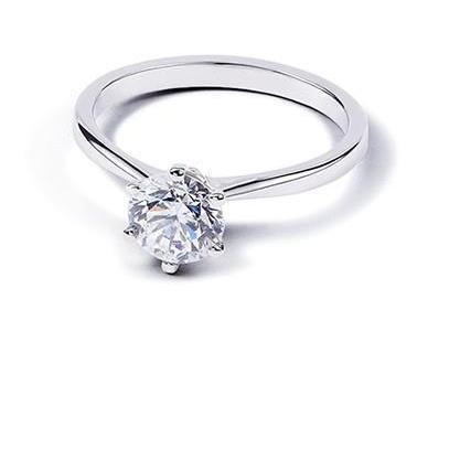 1.25 Ct Solitär-Echt Diamant-Ehering Im Rundschliff Weißgold 14K