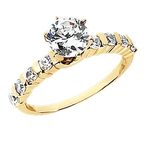 1.30 Ct Natürliche Diamant-Verlobungsring Mit Akzent Gelbgold 14K