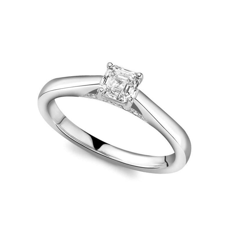 1.35 Ct Asscher & Rundschliff Echt Diamant-Verlobungsring