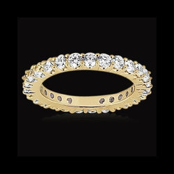 1.35 Kt. Runder Echt Diamant Ewigkeit Band 14K Gelbgold