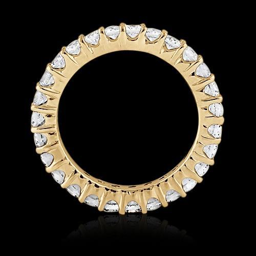 1.35 Kt. Runder Echt Diamant Ewigkeit Band 14K Gelbgold