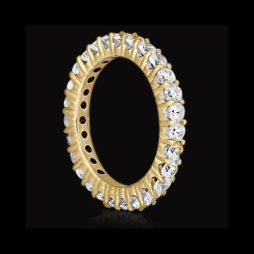 1.35 Kt. Runder Echt Diamant Ewigkeit Band 14K Gelbgold