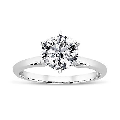 1.40 Ct Runder Natürliche Diamant Solitär Ehering Weißgold 14K