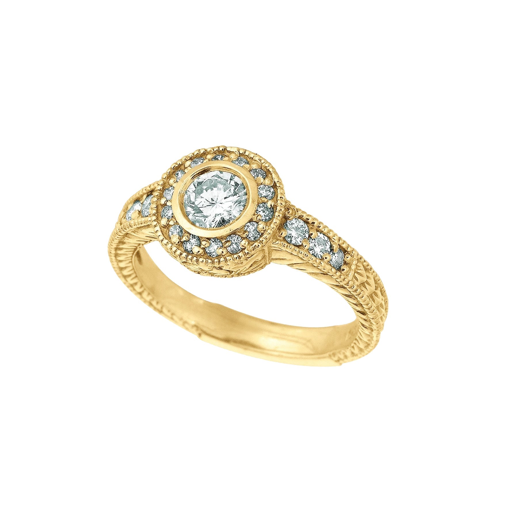 Brillant Brillantschliff Schmuck in 14 Karat Gelbgold – Hauptansicht