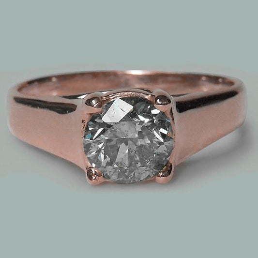1.50 Karat Runder Brillant-Natürliche Diamant-Solitärring Roségold
