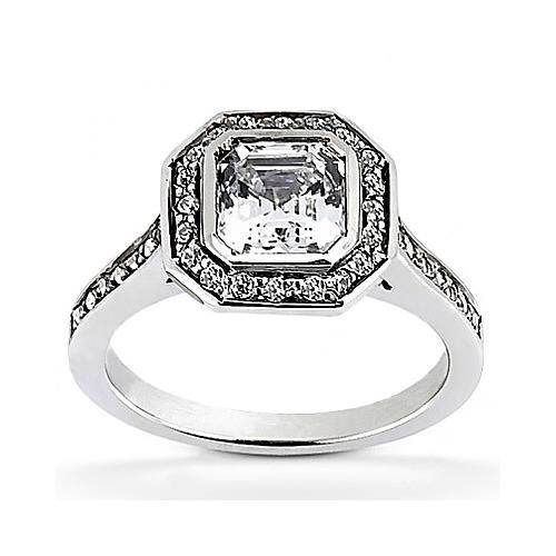 1.5 Karat Asscher-Natürliche Diamantring