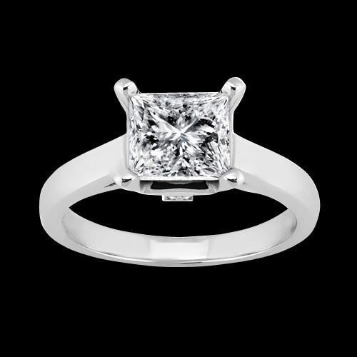 1.60 Karat Prinzessin Solitaire Natürliche Diamant-Verlobungsring