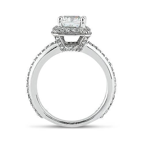 1.75 Ct Kissen Runder Natürliche Diamant-Halo-Ring