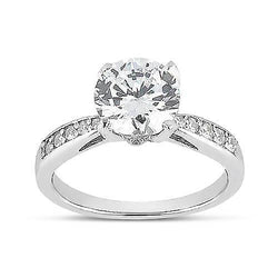 1.75 Karat Runde Natürliche Diamanten Hochzeitstag Ring Weißgold